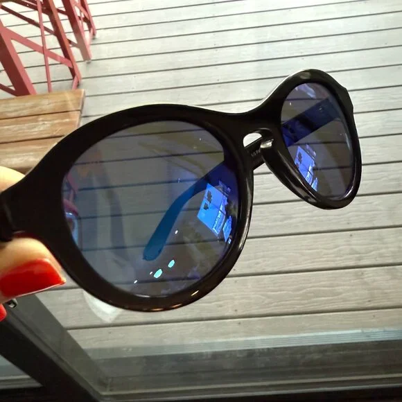 Maui Jim Leia Gloss Black Blue Hawaii Polarized Sunglasses - MJ708 02 - Picture 9 of 10